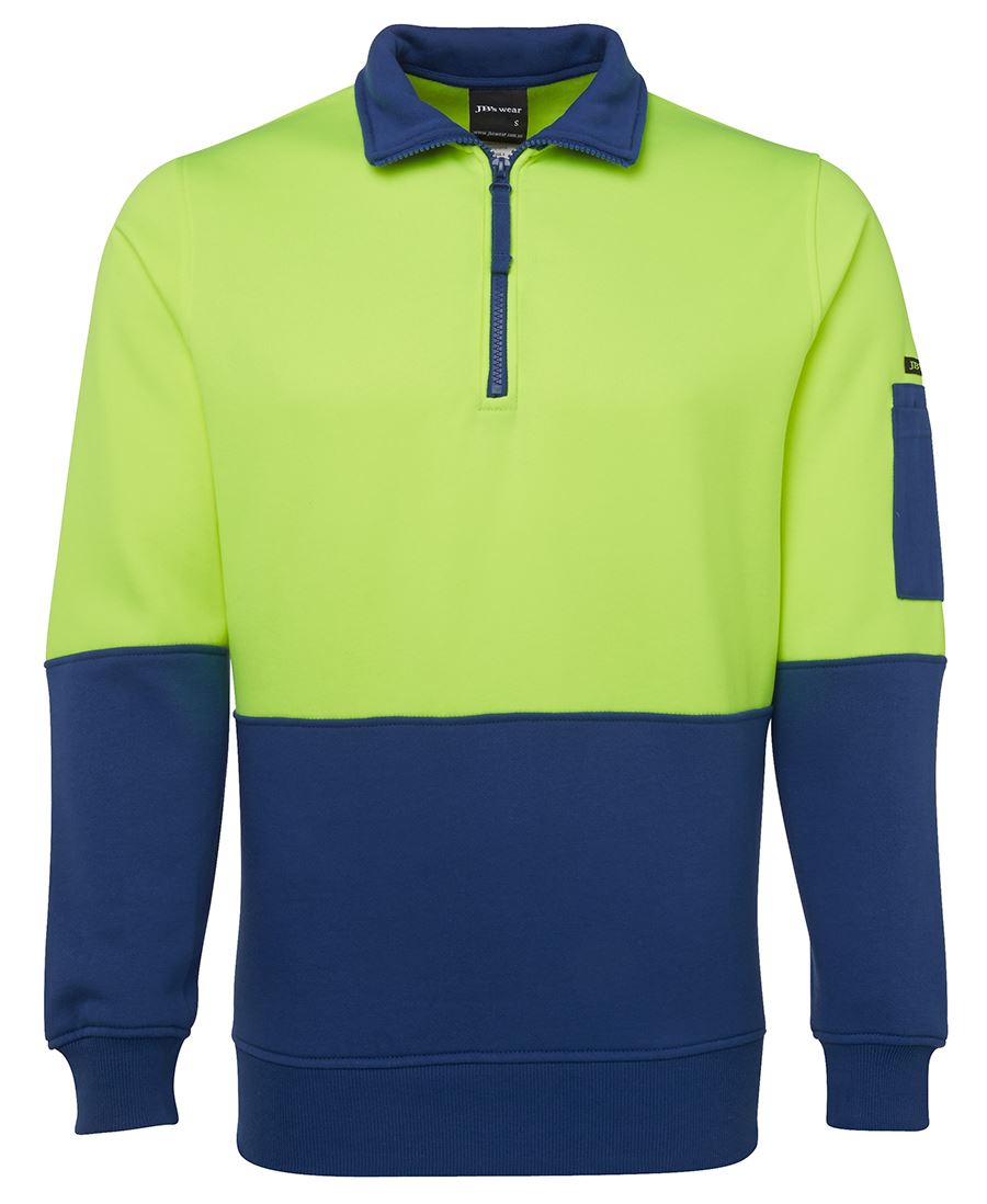 JB's HV 1/2 ZIP FLEECY LIME/BLACK -2XS