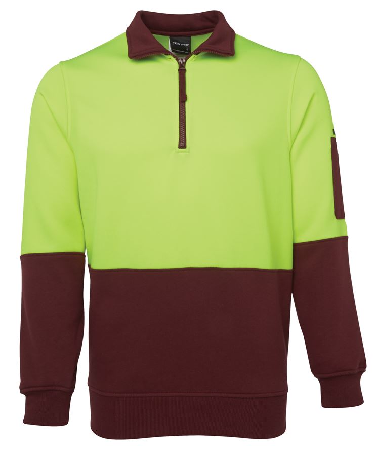 JB's HV 1/2 ZIP FLEECY LIME/BLACK -2XS