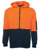 JB's HV FULL ZIP FLEECY HOODIE LIME/NAVY -2XS