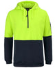 JB's HV 1/2 ZIP FLEECY HOODIE LIME/NAVY -2XS