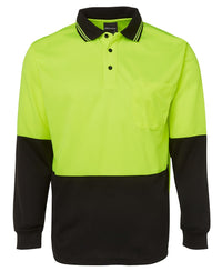 JB's HV L/S TRAD POLO LIME/BLACK -S