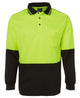 JB's HV L/S TRAD POLO LIME/BLACK -S