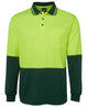 JB's HV L/S TRAD POLO LIME/BLACK -S