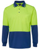 JB's HV L/S TRAD POLO LIME/BLACK -S