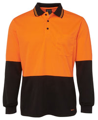 JB's HV L/S TRAD POLO LIME/BLACK -S