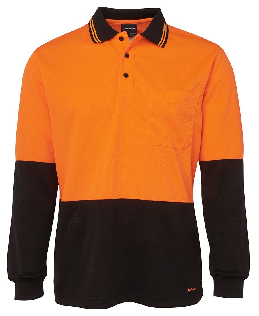 JB's HV L/S TRAD POLO LIME/BLACK -S