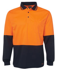 JB's HV L/S TRAD POLO LIME/BLACK -S