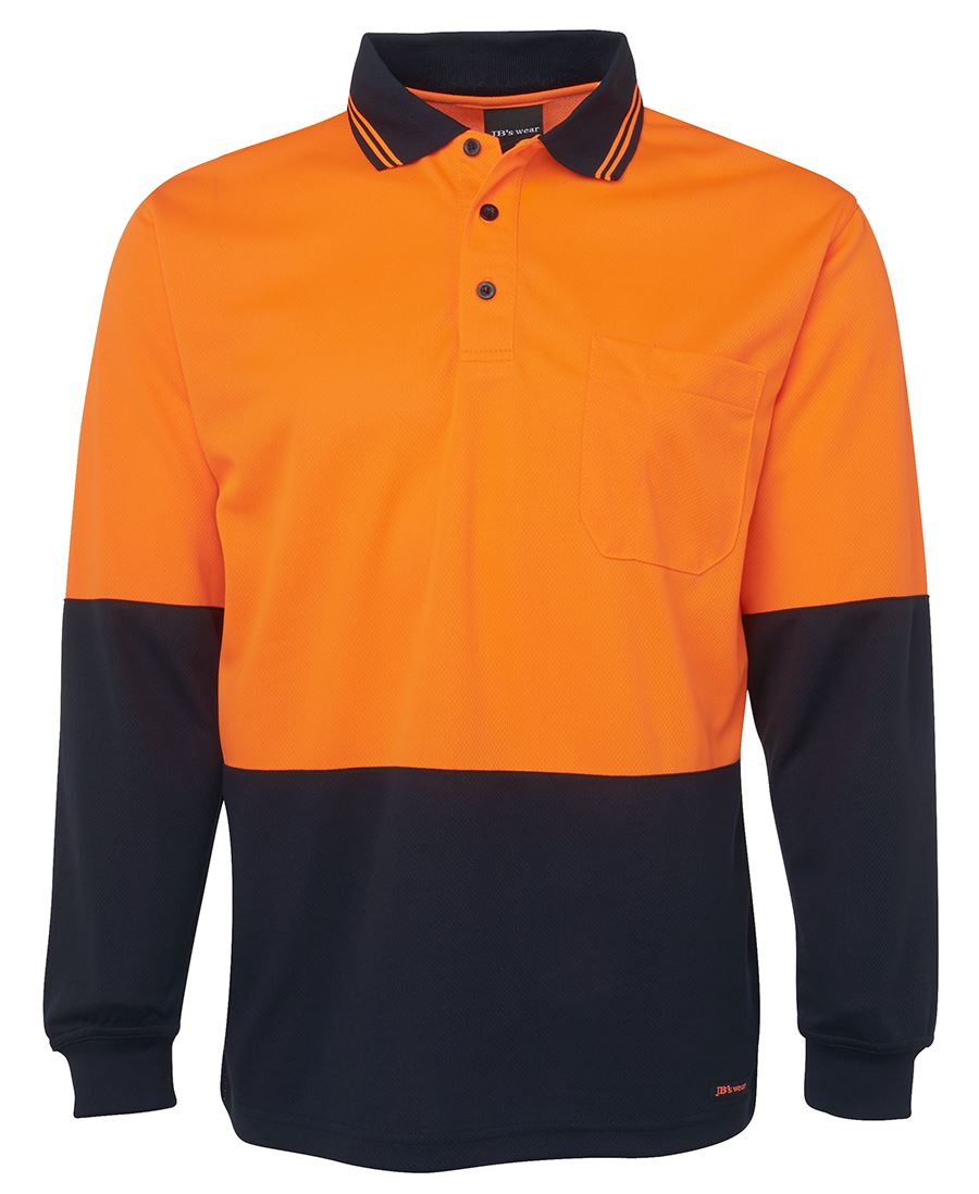 JB's HV L/S TRAD POLO LIME/BLACK -S