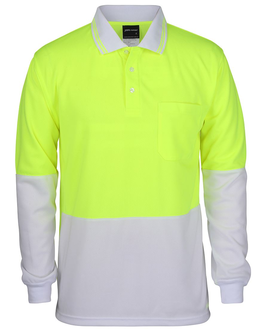 JB's HV L/S TRAD POLO LIME/BLACK -S