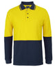 JB's HV L/S COTTON PIQUE TRAD POLO ORANGE/NAVY - 2XS