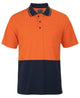 JB's HV S/S COTTON PIQUE TRAD POLO ORANGE/NAVY - 2XS