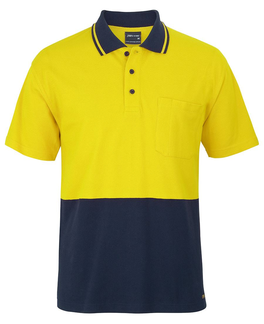 JB's HV S/S COTTON PIQUE TRAD POLO ORANGE/NAVY - 2XS