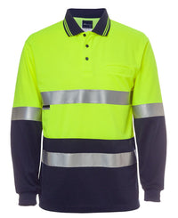 JB's HV L/S (D+N) TRAD POLO LIME/NAVY-2XS