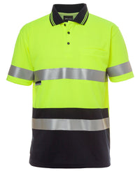 JB's HV S/S NON CUFF (D+N) TRAD POLO LIME/NAVY-S