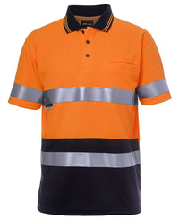JB's HV S/S NON CUFF (D+N) TRAD POLO LIME/NAVY-S