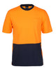 JB's HV CREW NECK COTTON T-SHIRT ORANGE/NAVY - XS