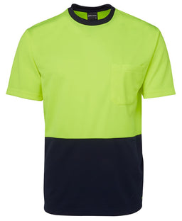 JB's HV TRAD T-SHIRT LIME/NAVY -XS