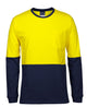 JB's HV L/S CREW NECK COTTON T-SHIRT ORANGE/NAVY - XS
