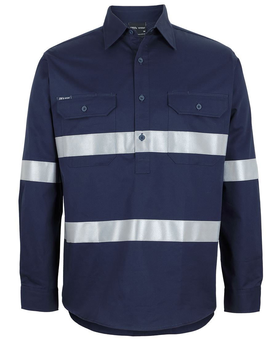 JB's CLOSE FRONT L/S 150G W/SHIRT REFLECTIVE TAPE NAVY - 2XS