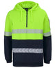 JB's HV (D+N) 1/2 ZIP SEGMENTED TAPE HOODIE LIME/NAVY-2XS