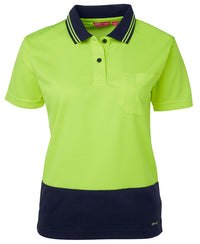 JB's LADIES HV S/S COMFORT POLO LIME/PINK