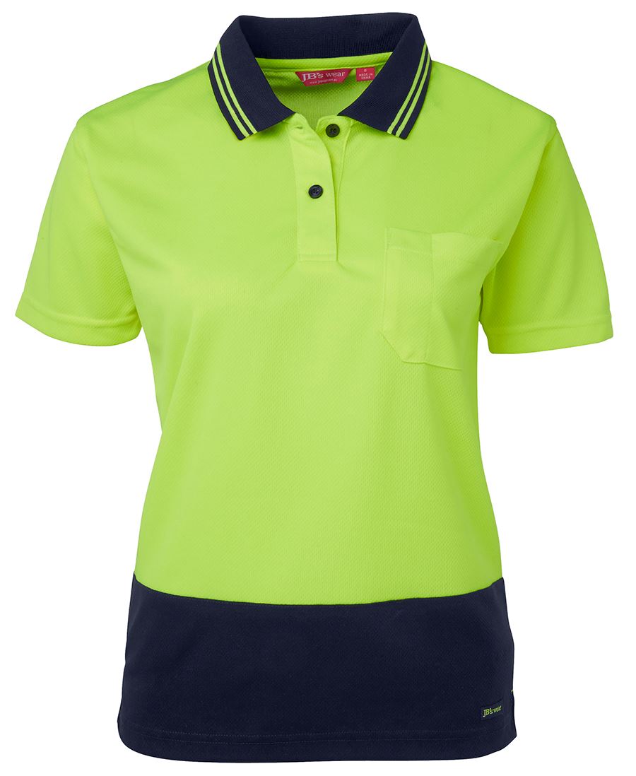 JB's LADIES HV S/S COMFORT POLO LIME/PINK