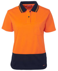 JB's LADIES HV S/S COMFORT POLO LIME/PINK