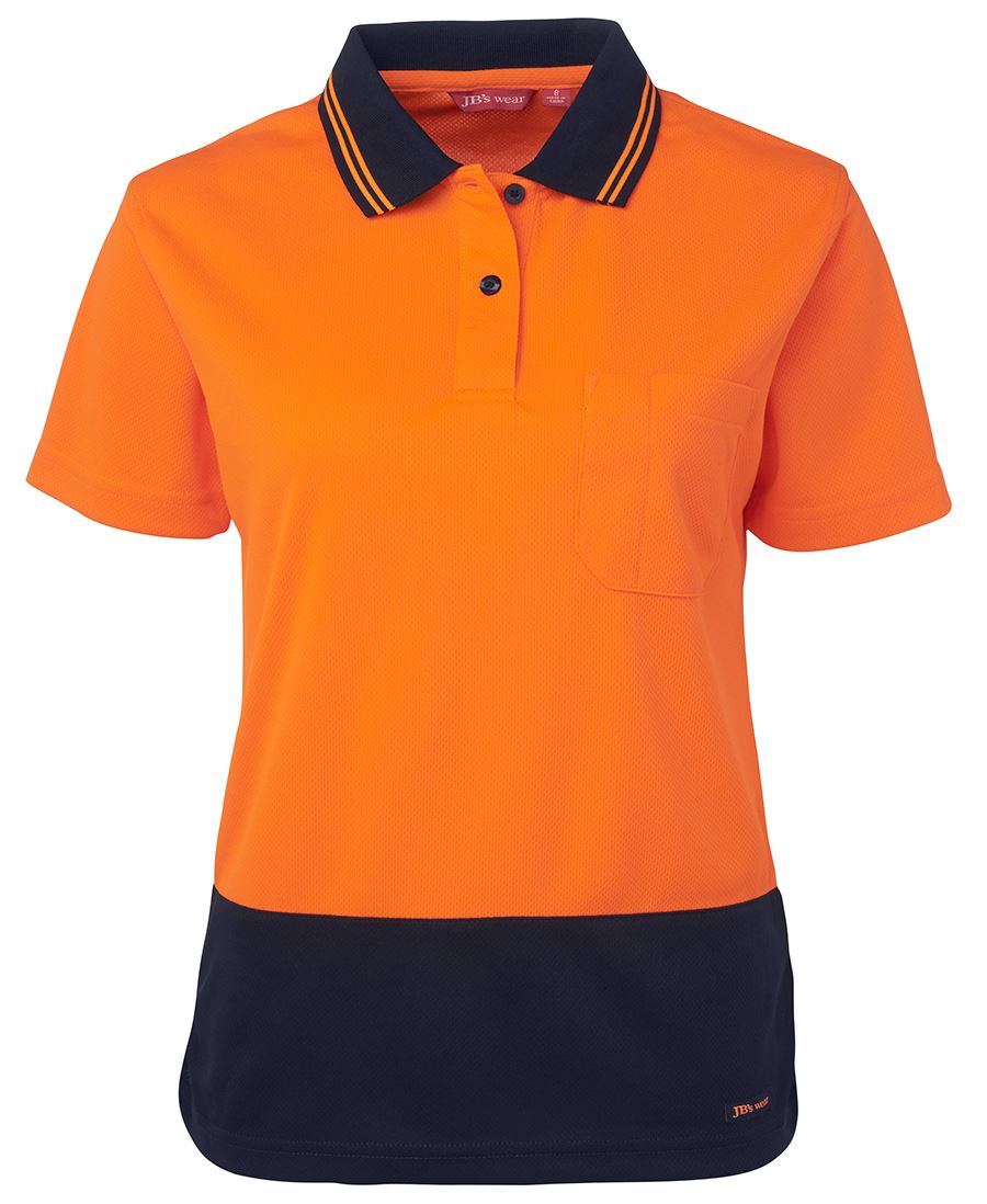JB's LADIES HV S/S COMFORT POLO LIME/PINK