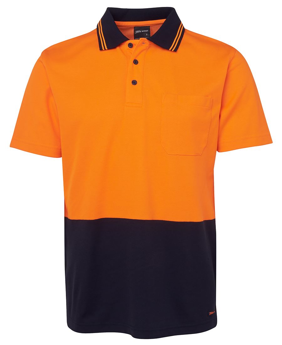 JB's HV NON CUFF S/S COTTON BACK POLO LIME/NAVY-2XS