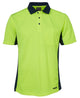 JB's HV S/S SPORT POLO LIME/NAVY -XS
