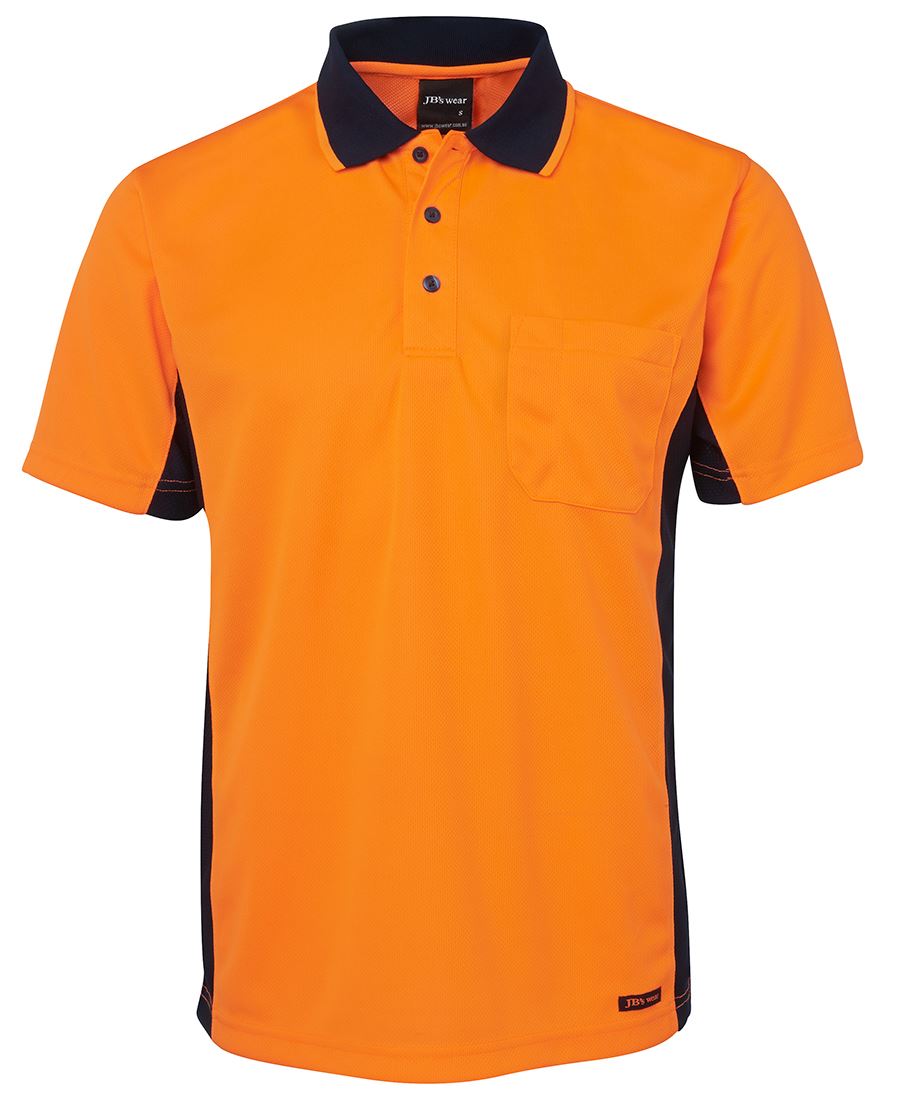 JB's HV S/S SPORT POLO LIME/NAVY -XS