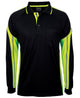 JB's L/S STREET PANEL POLO BLACK/LIME-2XS