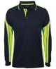 JB's L/S STREET PANEL POLO BLACK/LIME-2XS