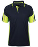 JB's S/S STREET PANEL POLO BLACK/LIME-2XS