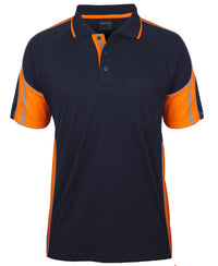 JB's S/S STREET PANEL POLO BLACK/LIME-2XS