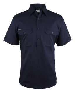 JB's CLOSE FRONT S/S 150G WORK SHIRT NAVY - 2XS