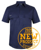 JB's S/S 150G STRETCH CLOSE FRONT WORK SHIRT NAVY - 3XS