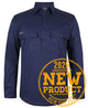 JB's L/S 150G STRETCH CLOSE FRONT WORK SHIRT NAVY - 3XS