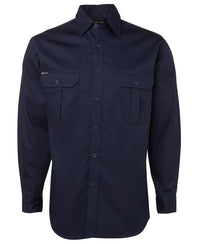 JB's L/S 190G WORK SHIRT NAVY-2XS