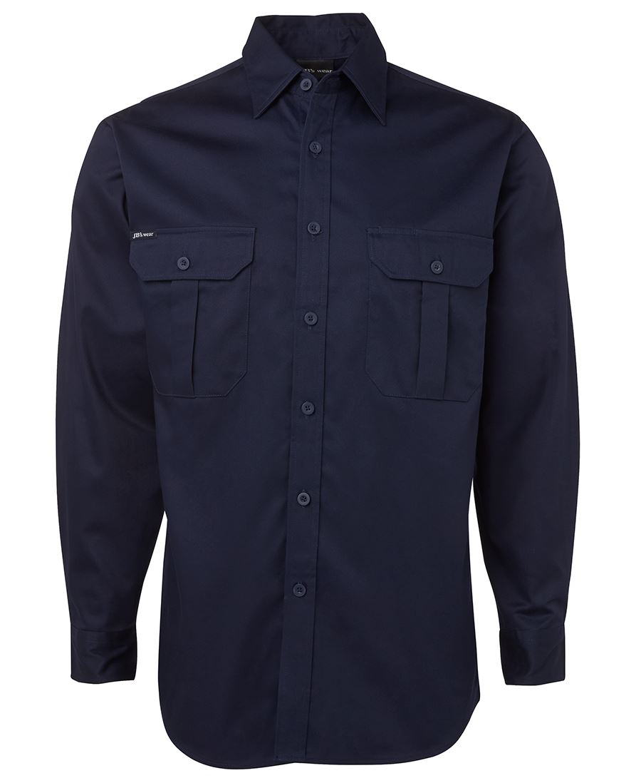 JB's L/S 190G WORK SHIRT NAVY-2XS