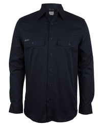 JB's L/S STRETCH WORK SHIRT NAVY - 3XS