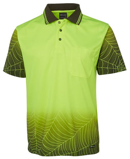 JB's HI VIS S/S WEB POLO LIME/BLACK