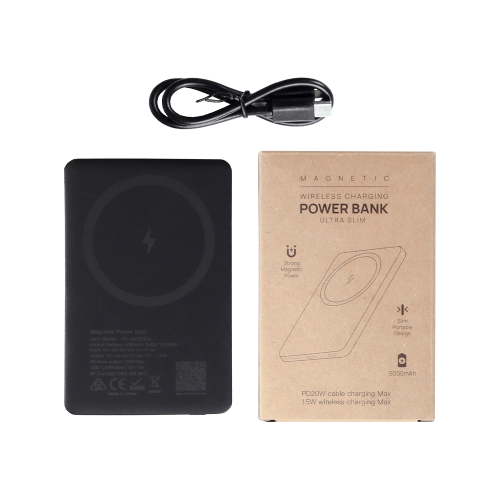Slim Metal Magnetic Power Bank 5000 mAh