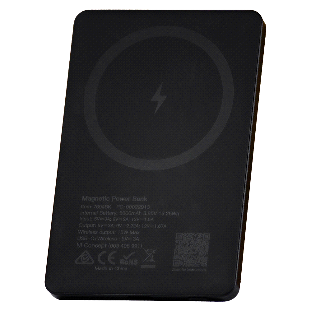 Slim Metal Magnetic Power Bank 5000 mAh