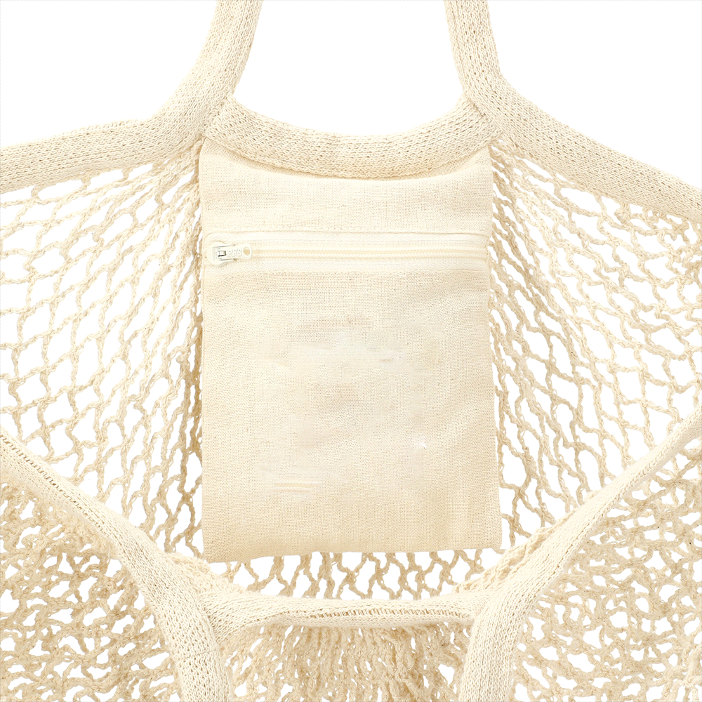 Riviera Cotton Mesh Market Bag w/ Zippered Pouch