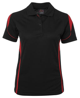 PDM LADIES BELL POLO BLACK/RED