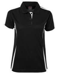 PODIUM LADIES COOL POLO BLACK/AQUA/GREY