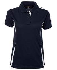 PODIUM LADIES COOL POLO BLACK/AQUA/GREY