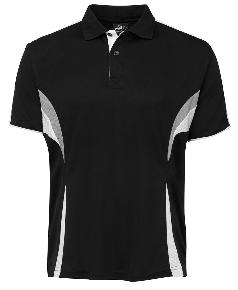 PODIUM COOL POLO BLACK/RED/GREY