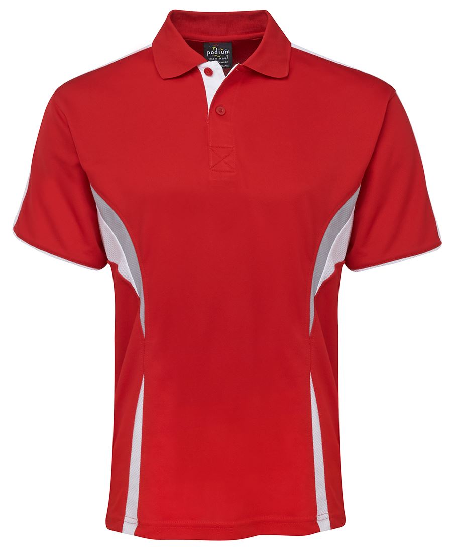 PODIUM COOL POLO BLACK/RED/GREY